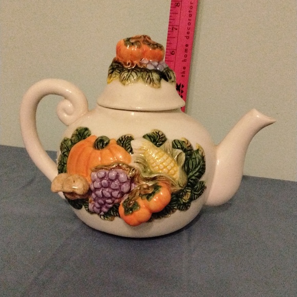 Cute Harvest Fall Teapot! New! - Picture 2 of 5